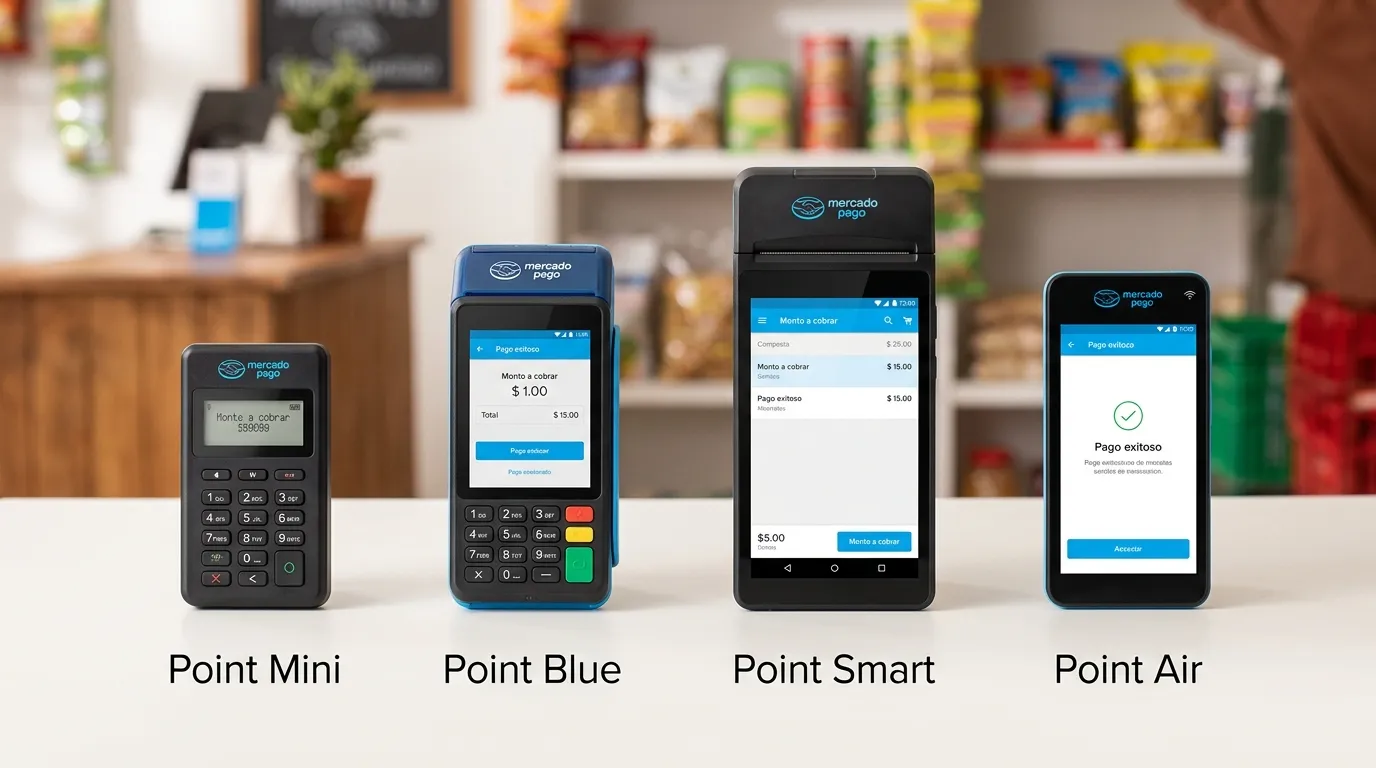 Diferentes modelos de terminales Point de Mercado Pago para cobrar a meses