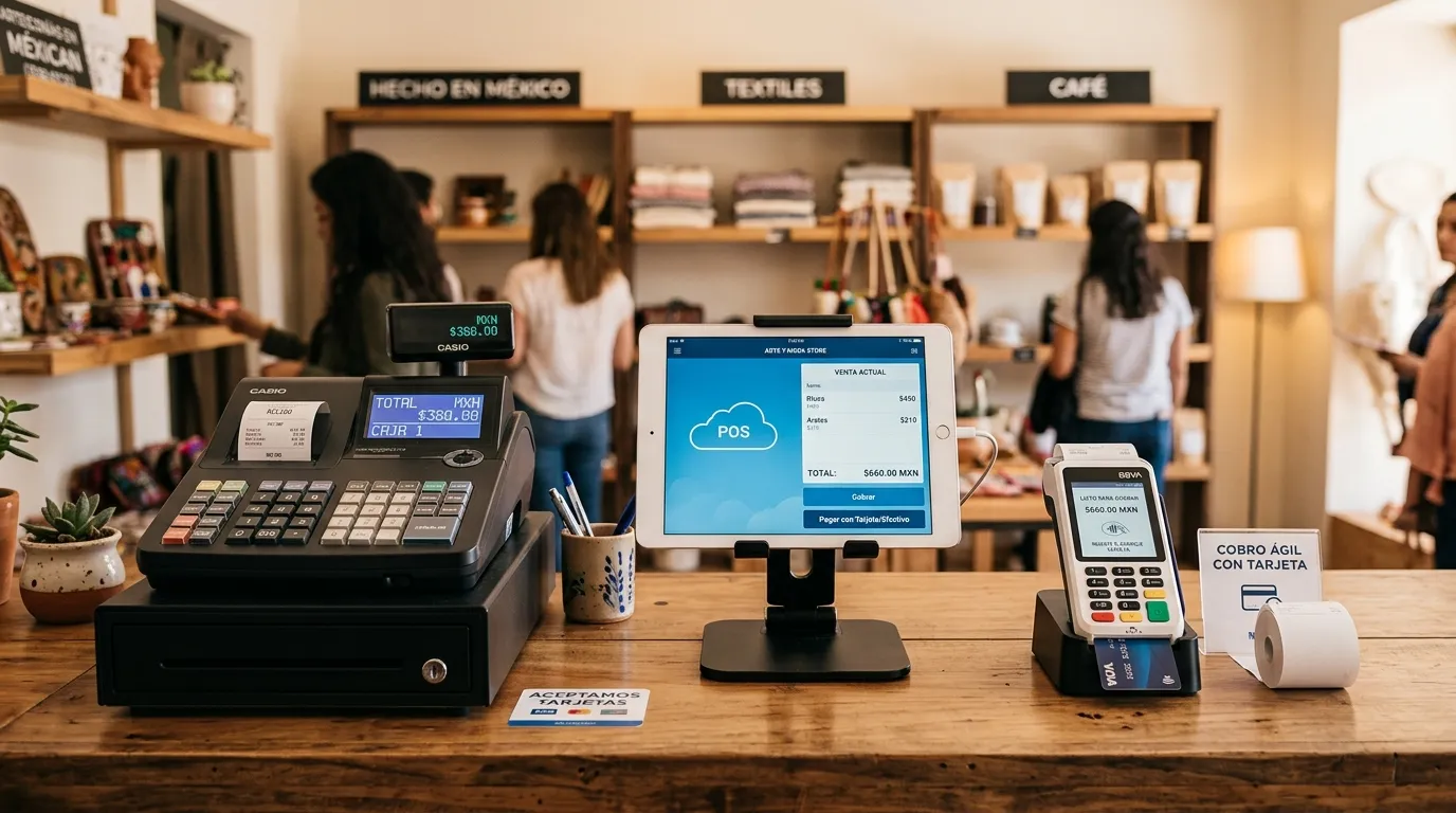 Comparación visual de tipos de sistemas de punto de venta para negocios
