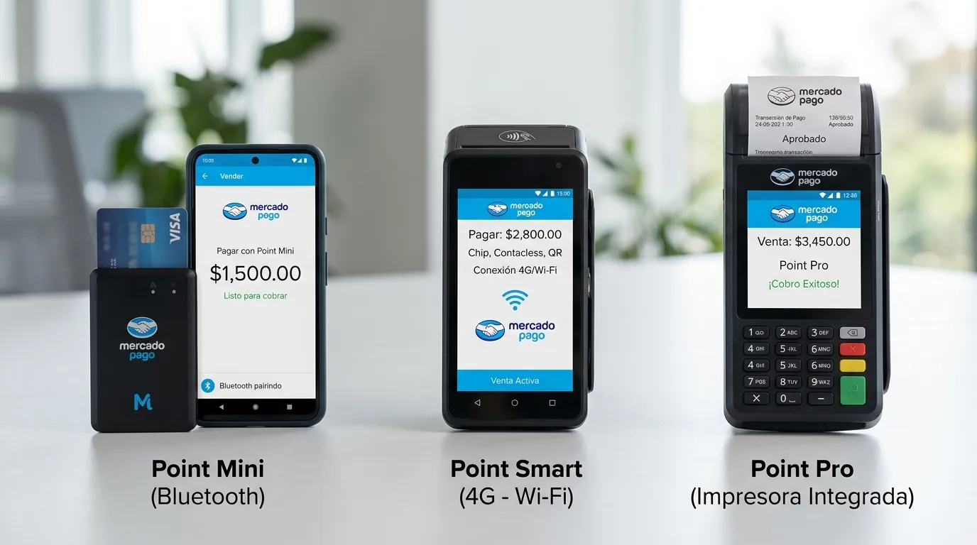 Los tres tipos de dispositivos para cobrar con tarjeta de Mercado Pago
