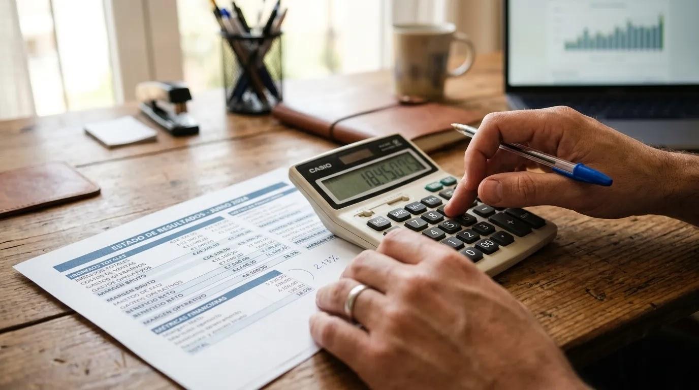 Persona calculando el EBITDA con la fórmula.