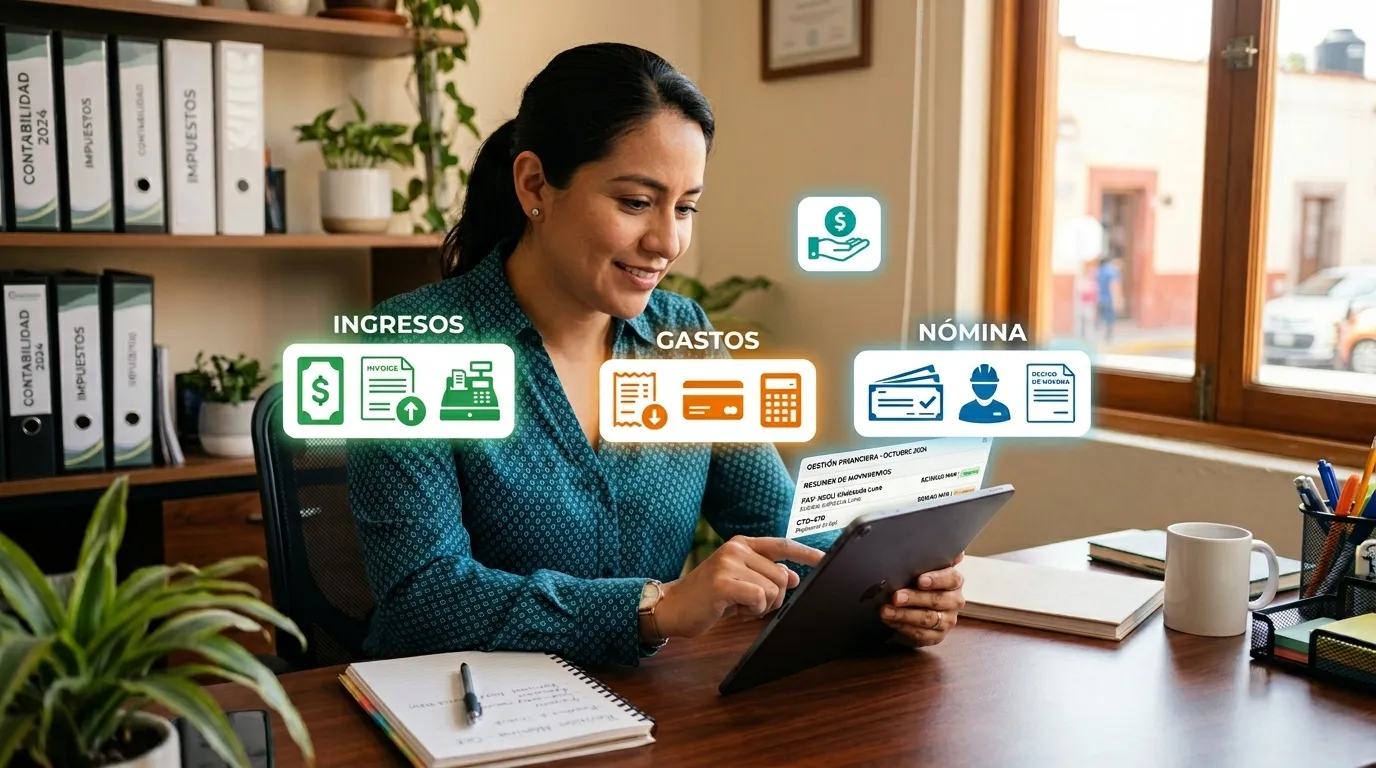 Mujer evaluando los tipos de CFDI según el SAT y sus diferentes usos.